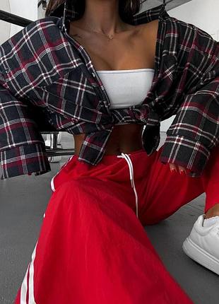 Сорочка жіноча фланель oversize у клітку