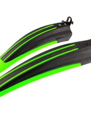 Крылья переднее и заднее 24-26" черный с зеленым (dnb-002green)