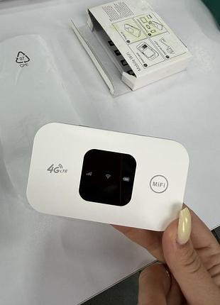 Портативный 4g lte wi-fi роутер mifi с поддержкой sim карты, мобильный хотспот до 10 устройств, белый (б/в)
