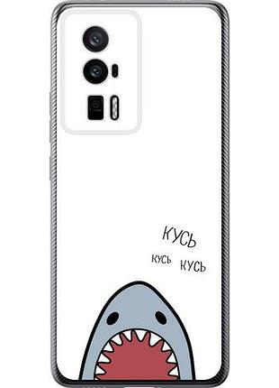 Чехол на xiaomi poco f5 pro 5g акула из силикона fch_0164173