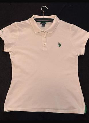 U.s. polo assn. original polo l | жіноче біле поло | оригінал