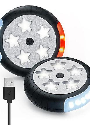 Набір led ліхтарів для дитячого візка amteker 2 шт usb-c, водонепроникні, миготіння/постійне світло