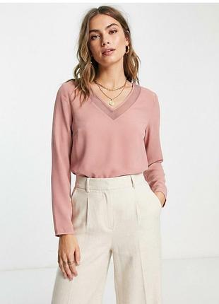 Нежно-розовая блуза shein с прозрачной вставкой (размер m)
