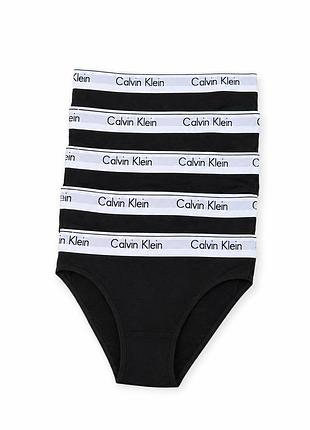 Женские трусики-слипы calvin klein черный цвет 5шт. xl (на пів обхват резинки 33-34см.)