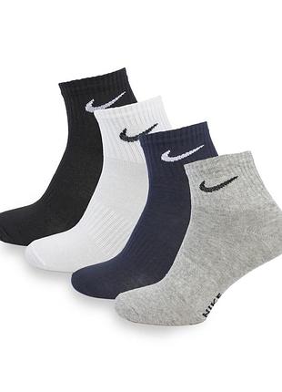Шкарпетки жіночі середні спортивні nike stay cool бавовна кольорові 36-40, набір 4 пари