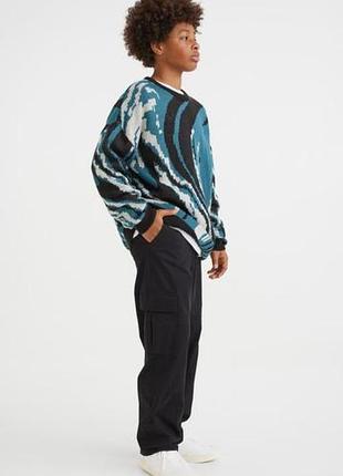 Летние брюки -карго с накладными карманами можно как унисекс h&m новые 12-13 лет