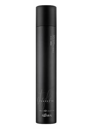 Захисний лак для волосся сильної фіксації kaaral style perfetto fixer strong finishing spray 400 мл