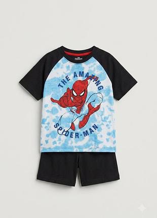 Літній сет, піжама для хлопчика marvel "spider man" — футболка і шорти чорно-синій 6 лет (116 см) код: 3006lnt black-blue sm2
