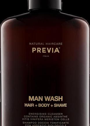 Ванна для тела и волос previa man 250 мл