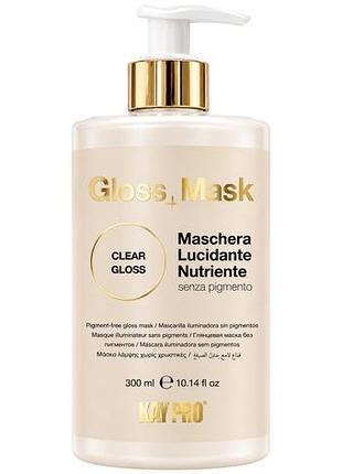 Живильна маска-блиск kaypro gloss+mask clear gloss 300 мл