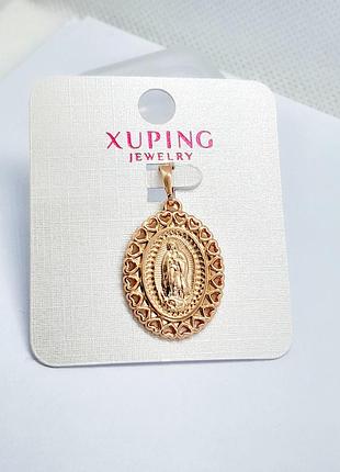Иконка богородица медзолото xuping jewelry po. 2,5 / 1,8 см.