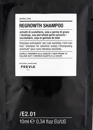 Шампунь проти випадіння волосся previa e2.01 regrowth shampoo 10 мл