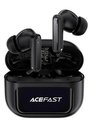 Наушники беспроводные acefast w6 black с anc интеллектуальный дисплей на кейсе tws с микрофоном (26844)