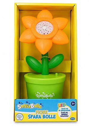 Автоматическая машинка для мыльных пузырей soffiabolle fiore led в виде цветка с led подсветкой