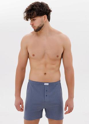 Чоловічі бавовняні сімейні труси-шорти вільного крою libertine сіро-синій м