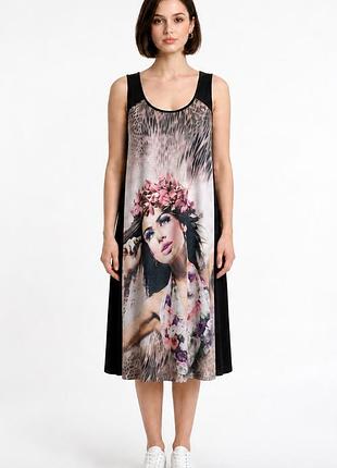 Дуже красиве трикотажне плаття з фото-принтом