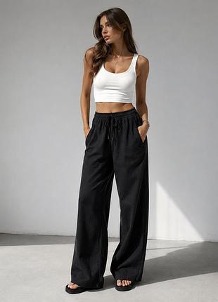 Жіночі широкі штани new look denim чорні, uk 6 / eu 34 / xs/s