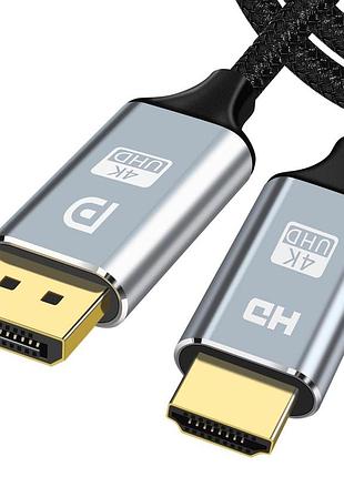 Кабель displayport - hdmi ncggy 4k uhd 1.5 м черный
