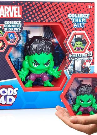 Колекційна фігурка marvel hulk у pods 4d №490 з 4d-фоном, wow! stuff