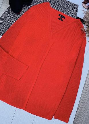 Літній кардиган massimo dutti s червоний кардиган прямого крою в’язаний кардиган сітка
