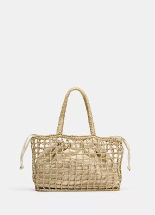 Плетена сумка zara