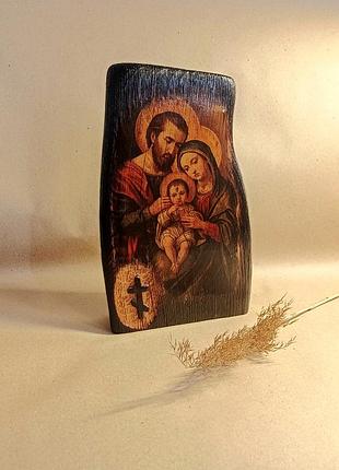 Ікона ручної роботи " святе сімейство" | оберіг для родини | дуб