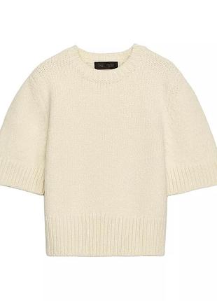 Трикотажний джемпер zara з короткими рукавами