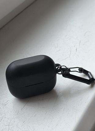 Чехол samsung galaxy buds 3 pro черный силиконовый с карабином