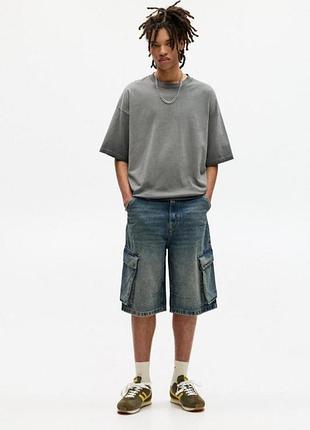 Джинсовые шорты багги карго bershka  р м-