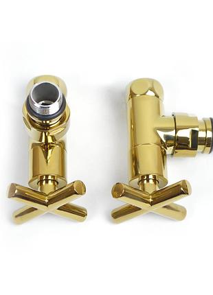 Кран кутовий для сушарки для рушників raftec premium 1/2х1/2 золото, 2 шт.