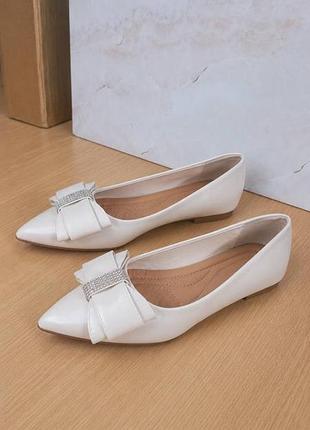 Белые женские балетки р. 36-41