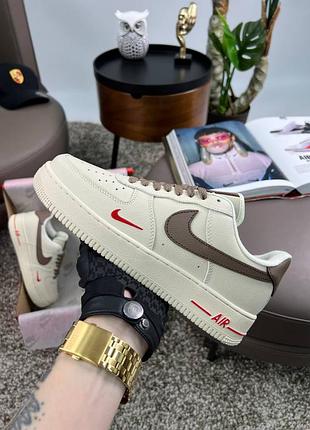 Мужские кроссовки nike air force 1 low beige brown 41-44