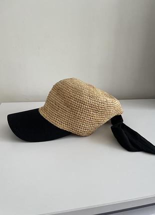 Стильна солом'яна кепка бейсболка з рафії pg accessories (one size)