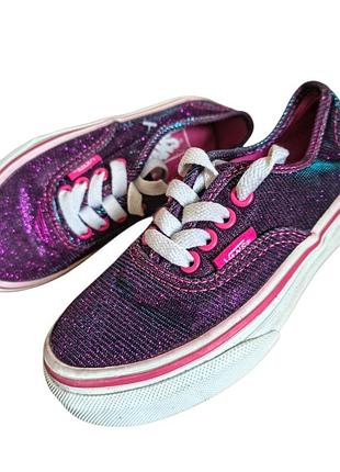 Сяйливі кеди vans authentic (magenta shimmer) — оригінал, стик, р. 27.5 (16.5-17 см)