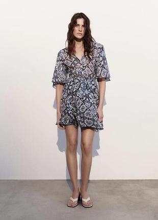 🥰 сукня в абстрактний принт zara віскоза