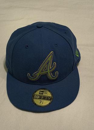 Vintage mlb - new era atlanta braves sidepatch 59 fifty - кепка, бейсболка фанатская клубная - р. -57