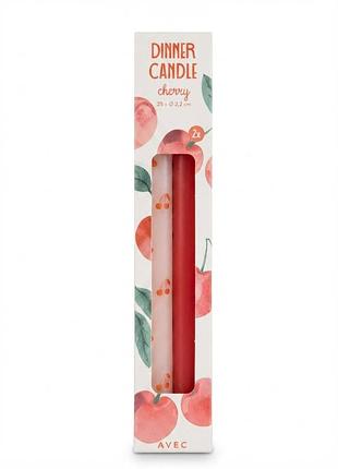 Свічки столові avec cherry, набір 2 шт, 25 x ø 2,2 см avec