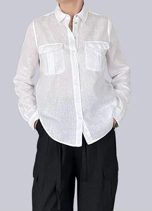 Льняная рубашка h&m