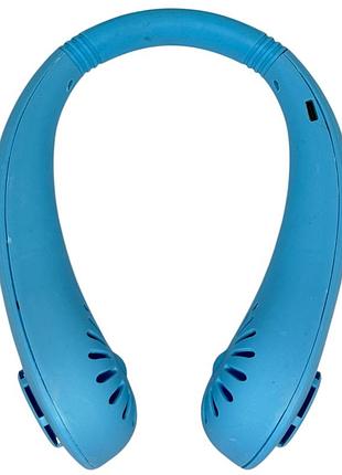 Безлопатевий вентилятор на шию neck fan акумуляторний портативний micro usb блакитний