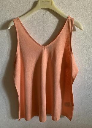 Льняной топ esmara linen ecovero™ лен и вискоза коралловый l/xl