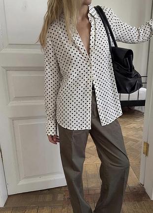 Сорочка актуальна в горошок zara
