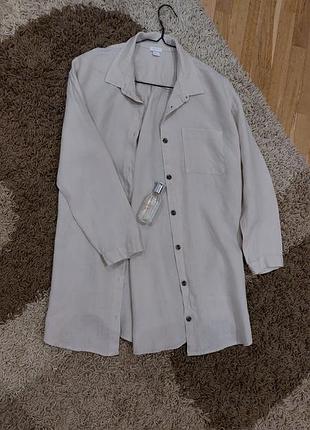 H&amp;m лен качественная рубашка,s