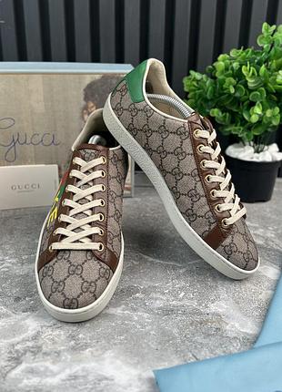 Gucci ace gg supreme бежевые кеды кроссовки оригинал 37.5