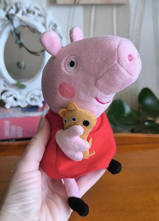Оригінальна іграшка свинка пеппа з ведмедиком тедді ty beanie babies оригінал
