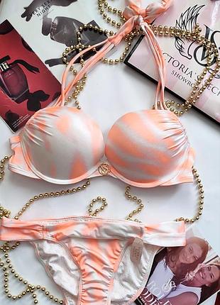 Victoria's secret s 36 75c 34c 80b 36b bombshell купальник с двойным большим пуш-ап push up
