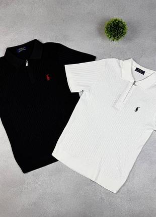 Поло polo ralph lauren белая / черная мужская