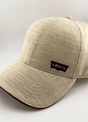 Кепка бейсболка levis з натурального італійського льону (на липучці, тримає форму) чоловіча