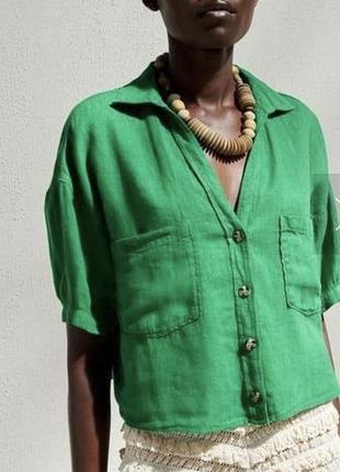 Сорочка з натурального льону від zara