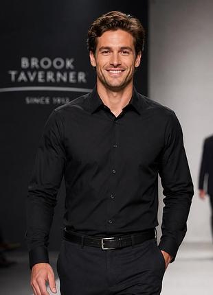Чоловіча сорочка brook taverner чорна m (бавовна/поліестер)