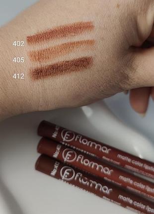 Нюдовий олівець для губ flormar з точилкою waterproof lipstick pencils.